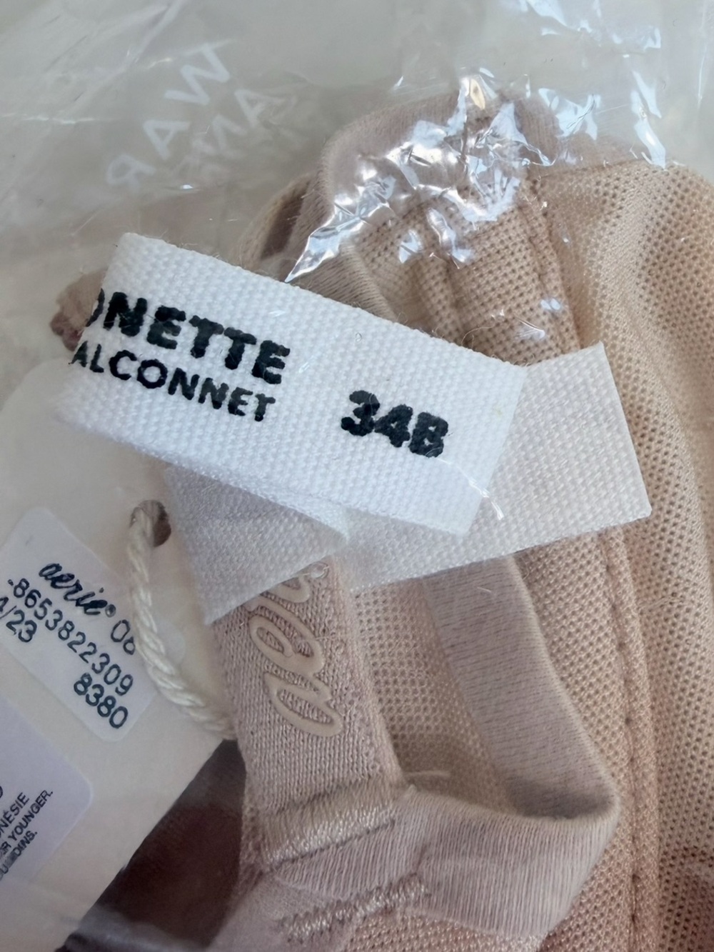NWT SMOOTHEZ by Aerie Mesh Unlined Underwire Balconette Bra Sands (Nude)Size 34B - Picture 11 of 15